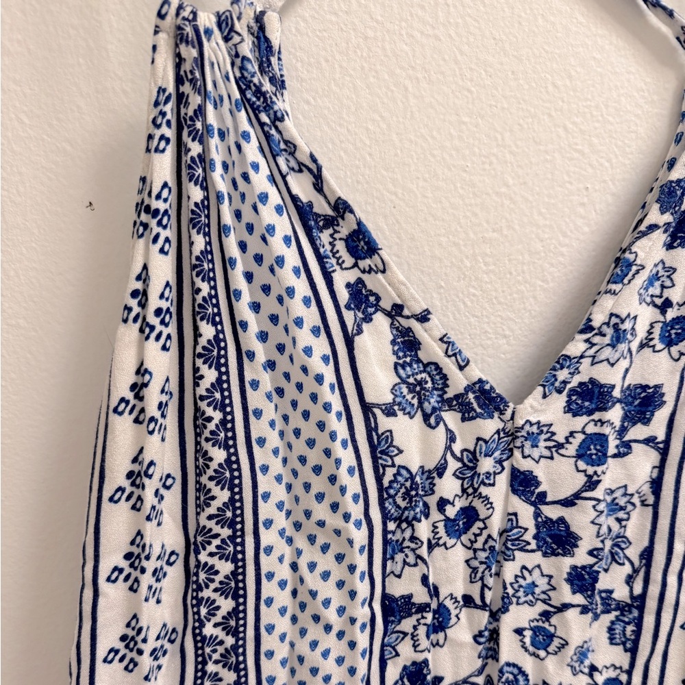 Blue & White Midi Sun Dress